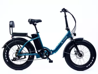 成人蓝色户外电动折叠自行车